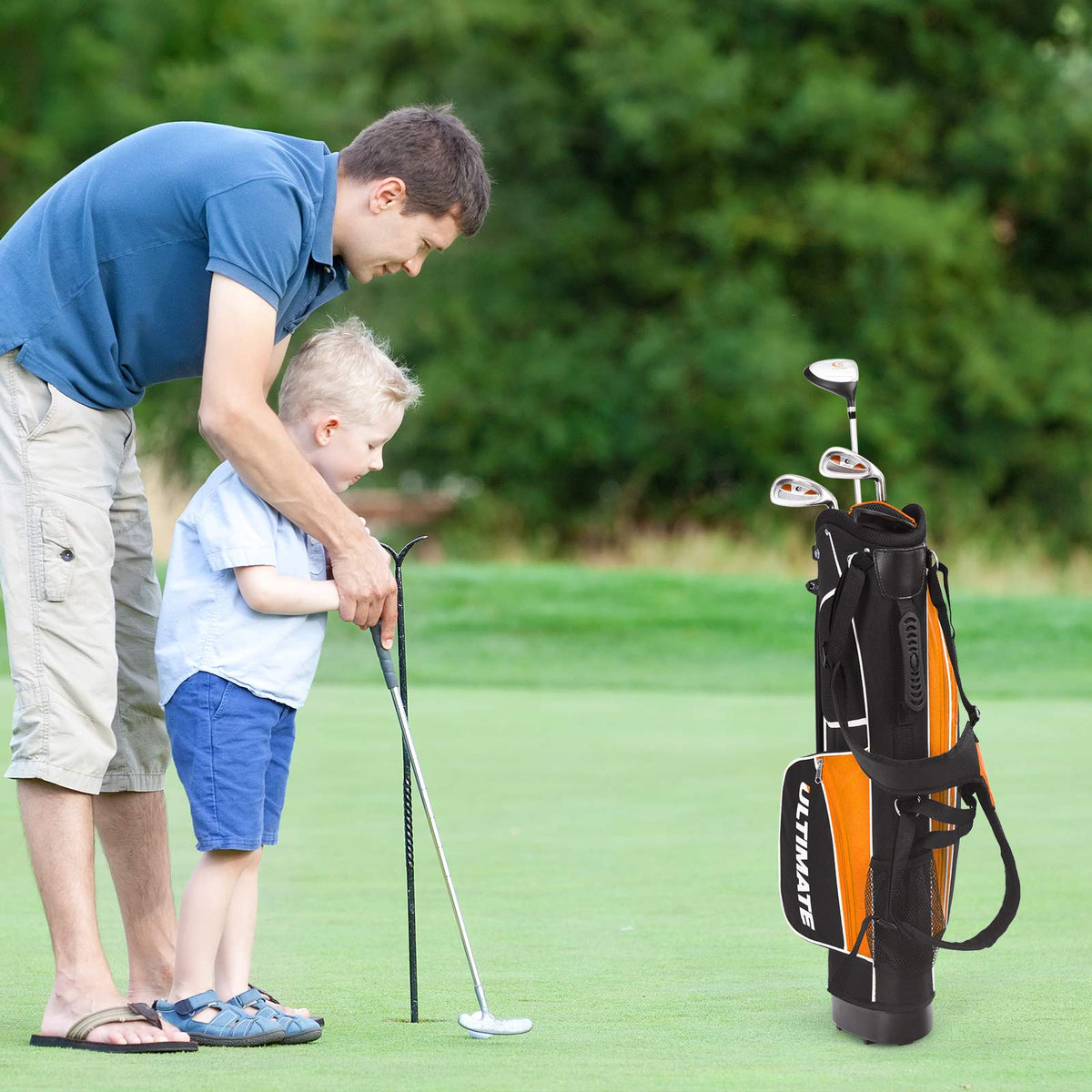OfficeJOY young player practicing on course with junior set