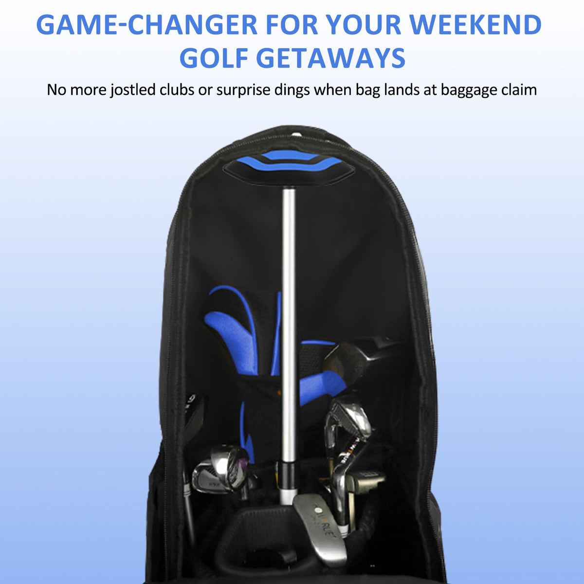 OFFKITSLY anti-impact top protects clubheads from scratches and clatter during transit.