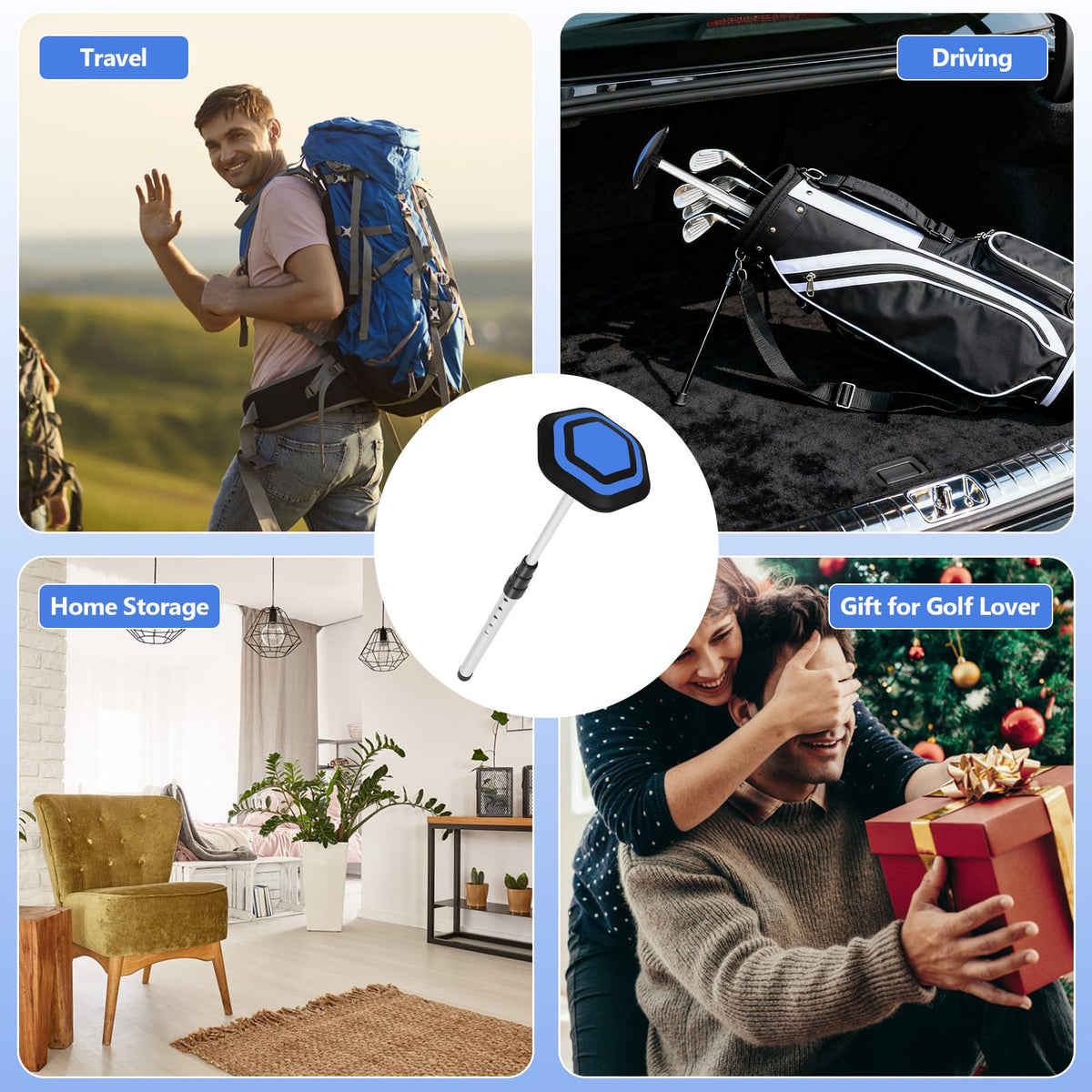 OFFKITSLY universal-fit pole adapts to a wide range of travel bags.