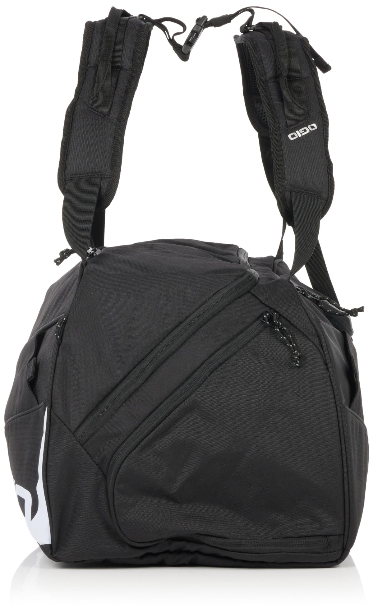OGIO Team Baseball Duffel Bag, black strap close-up, comfortable carry during travel and games.