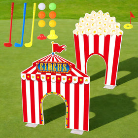 Oitnlaughter carnival mini golf set with popcorn obstacle for family fun