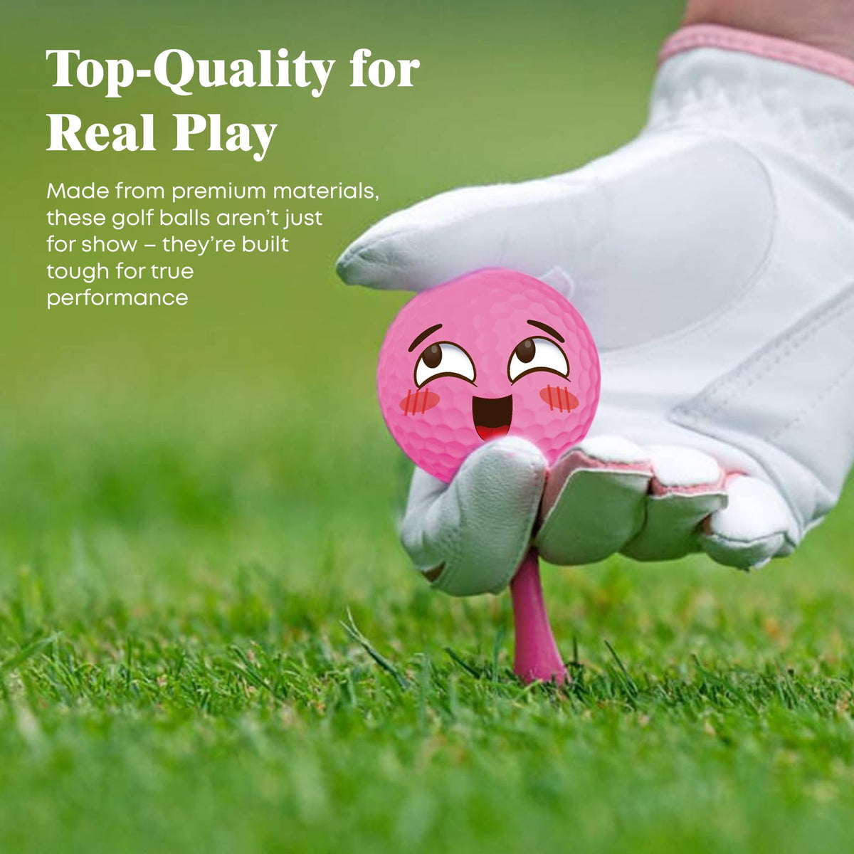 Oji Emoji Valentines golf balls with pizza-love design for fun on the green