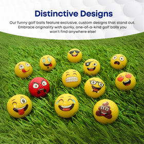 Oji Moji emoticon golf ball with a laughing face for team spirit.