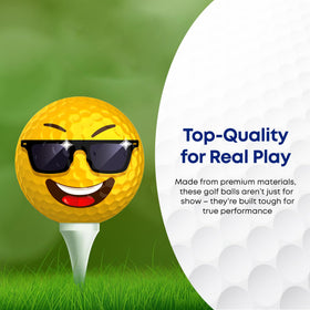 Oji Moji emoticon golf ball with a wink for lighthearted practice.