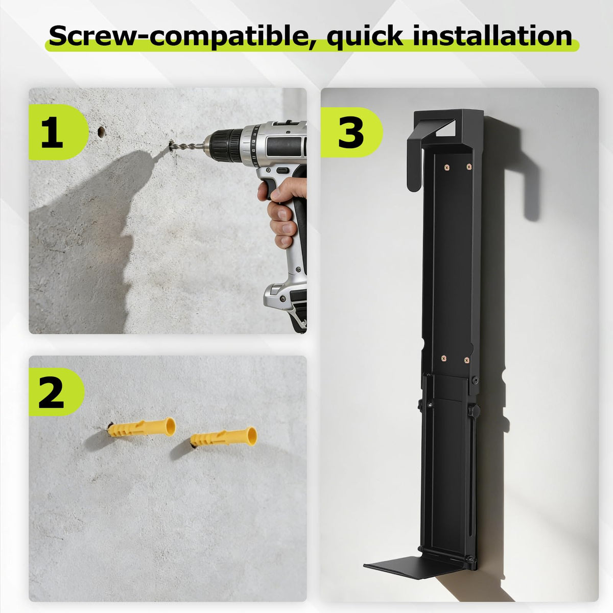 OLenyer easy-installation on any garage or basement wall for quick setup.