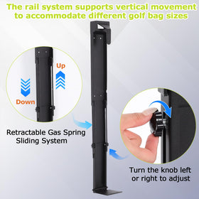 OLenyer secure golf bag holder provides sturdy support to prevent clutter and wear.