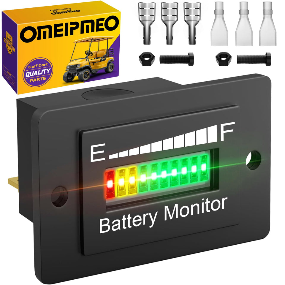 OMEIPMEO battery meter LED display front for quick charge status.