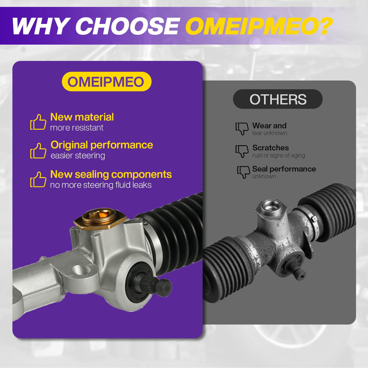 OMEIPMEO Club Car DS Turf steering gear delivers smooth, predictable steering.