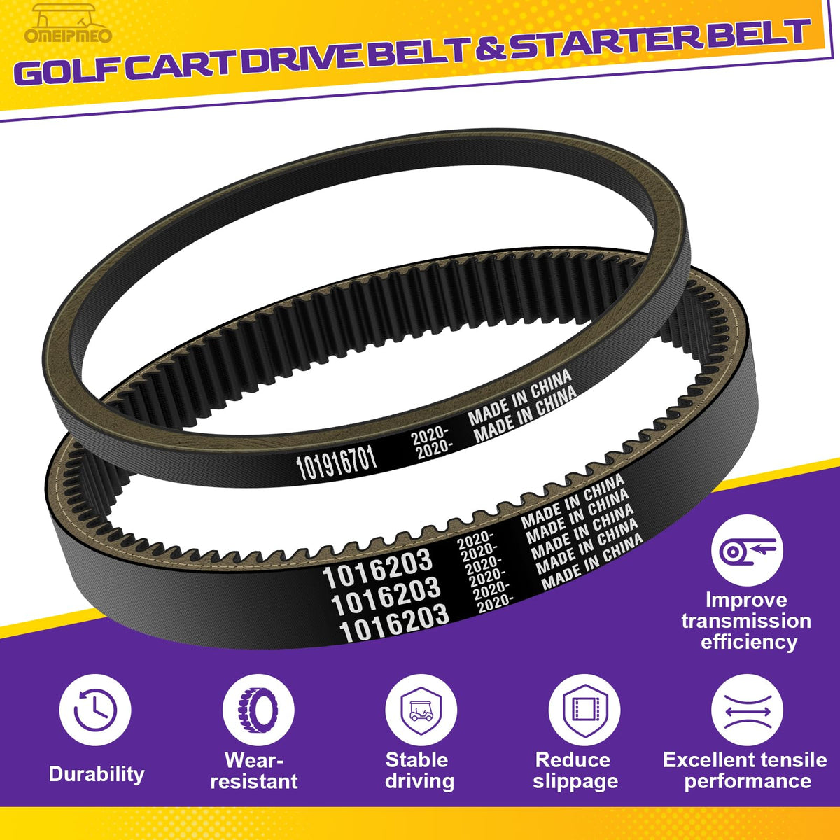 OMEIPMEO Club Car Precedent drive belt supports durable golf cart operation.