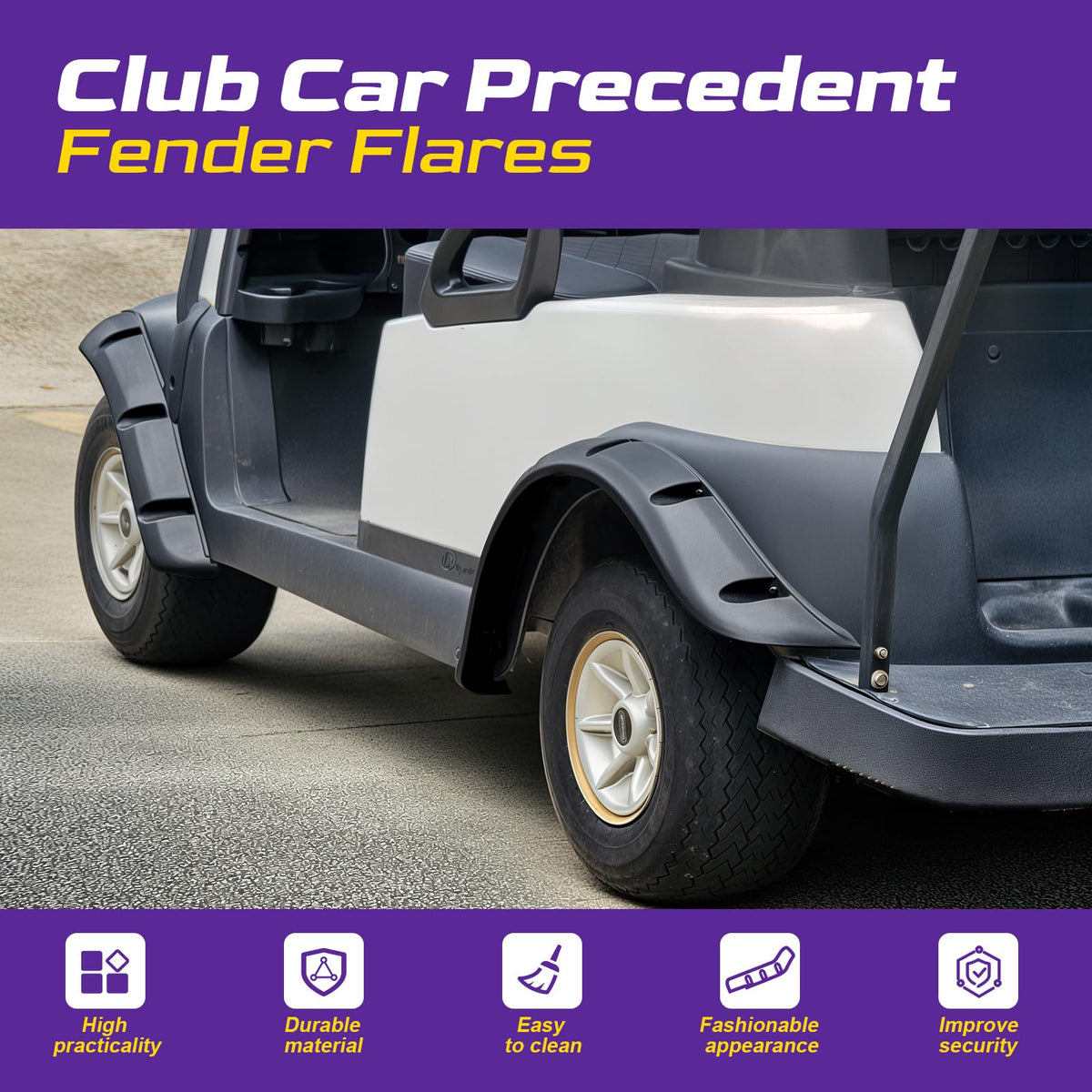 OMEIPMEO Club Car Precedent front-right fender flare adds protection and a cohesive style.