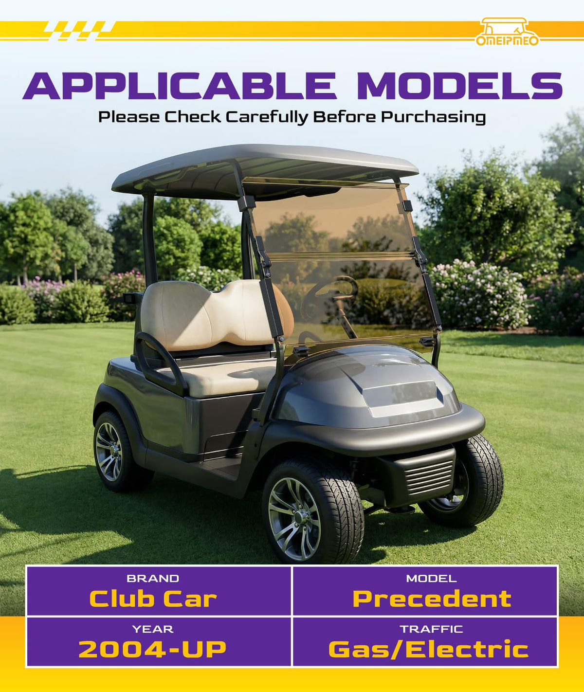 OMEIPMEO Club Car Precedent windshield easy installation without drilling