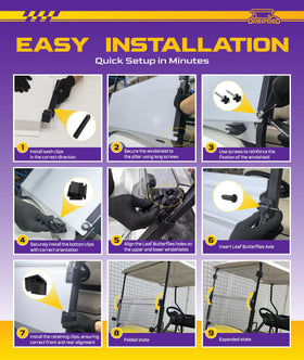 Universal fit note for OMEIPMEO Club Car Precedent windshield across multiple models