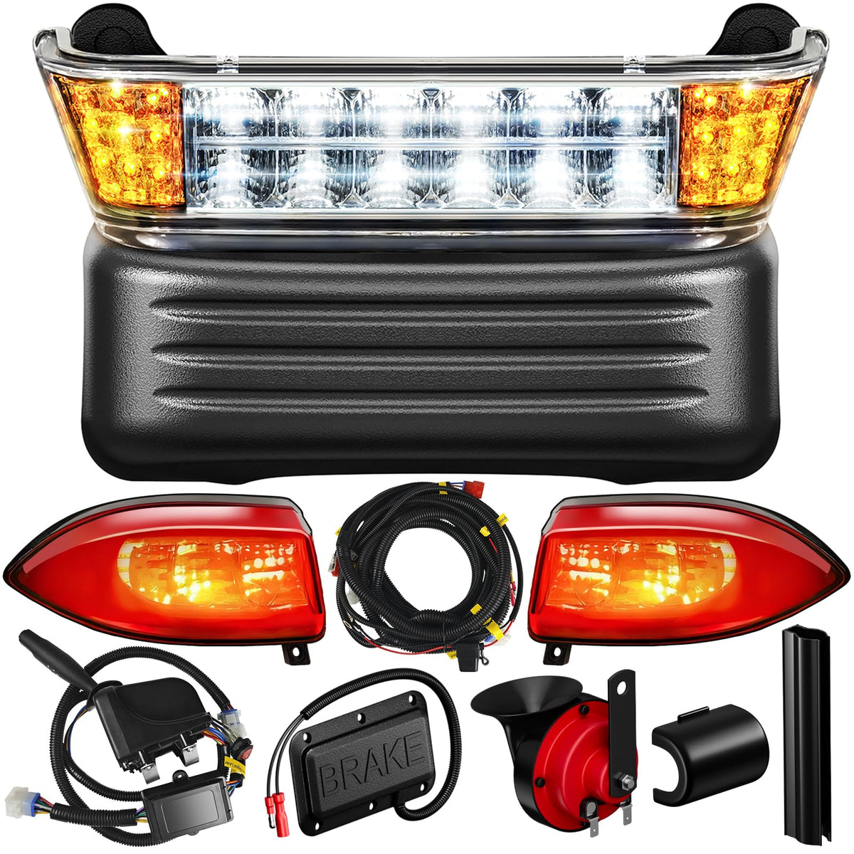 OMEIPMEO Deluxe headlight with bumper improves night visibility for Club Car Precedent.