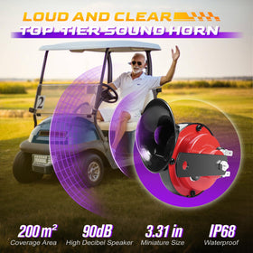 OMEIPMEO horn delivers audible alerts for pedestrian awareness.