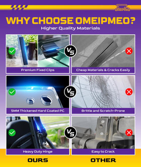 OMEIPMEO EZGO RXV windshield foldable design improves air flow and driver comfort.