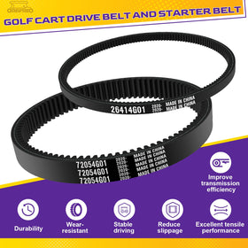 OMEIPMEO EZGO TXT belt kit front view shows full replacement set.