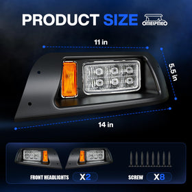 OMEIPMEO EZGO TXT LED headlight kit DOT approval for street use where allowed.