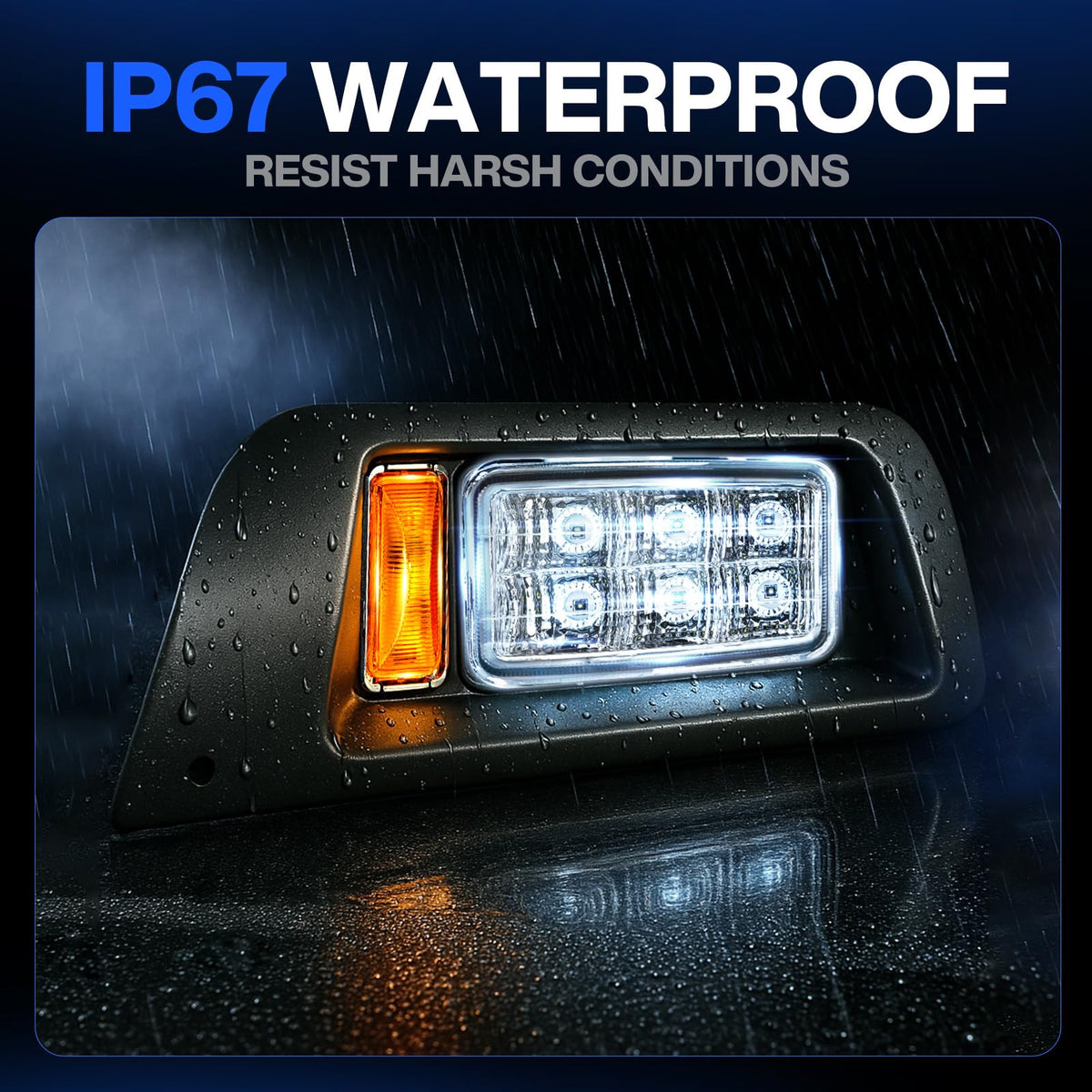 OMEIPMEO EZGO TXT LED headlight kit is waterproof and built to withstand harsh weather.