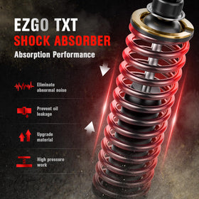 OMEIPMEO EZGO TXT shocks springs close-up reveal heavy-duty spirals for better dampening