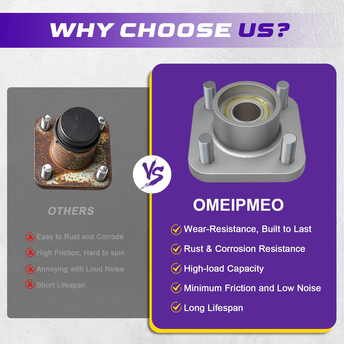 OMEIPMEO Yamaha G14 front hub improves longevity in off-road sessions.