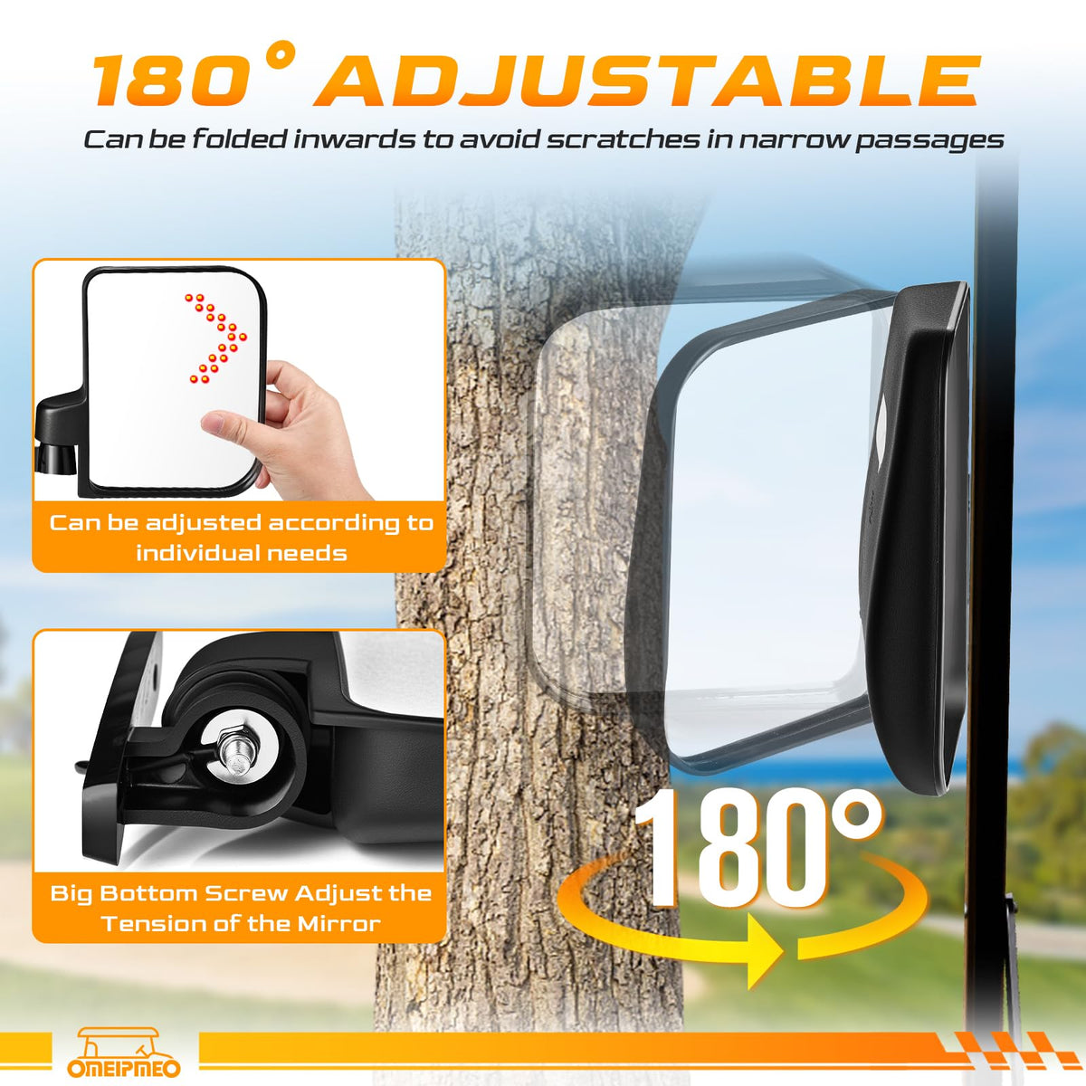 OMEIPMEO adjustable angle mirror adapts to your preferred field of view