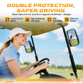 OMEIPMEO golf cart mirror right LED turn signal improves on-road awareness