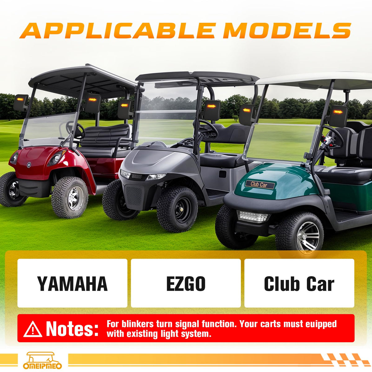OMEIPMEO two-way visibility feature boosts awareness during everyday golf cart rides