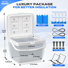 OMEIPMEO luxury package contents, top view shows complete setup.