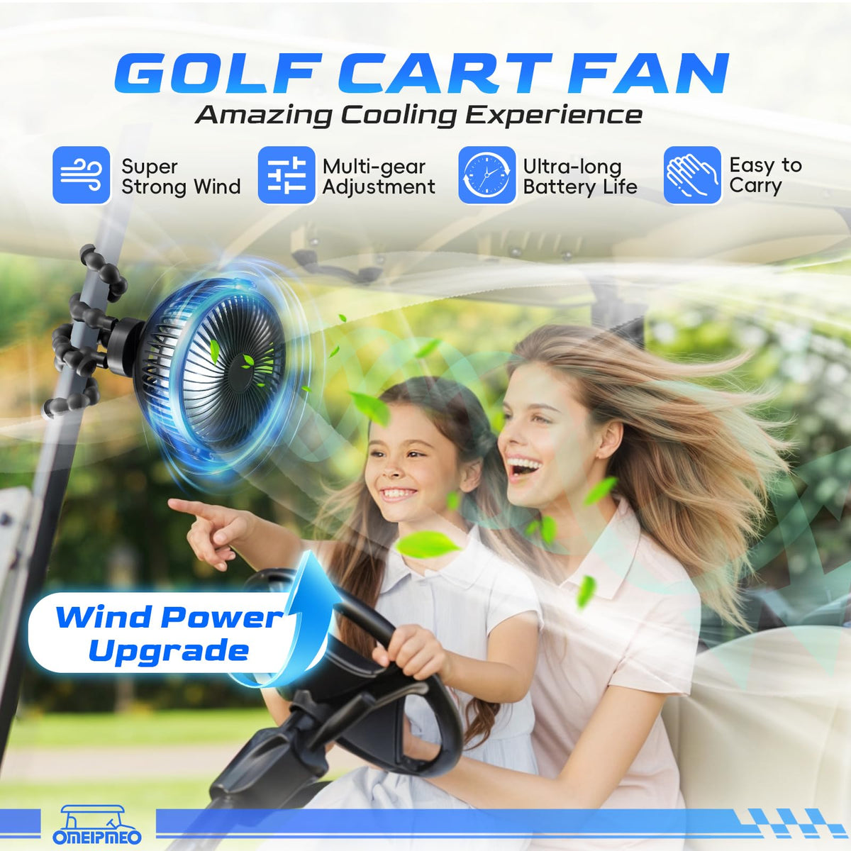 OMEIPMEO golf cart fan LED light for night visibility