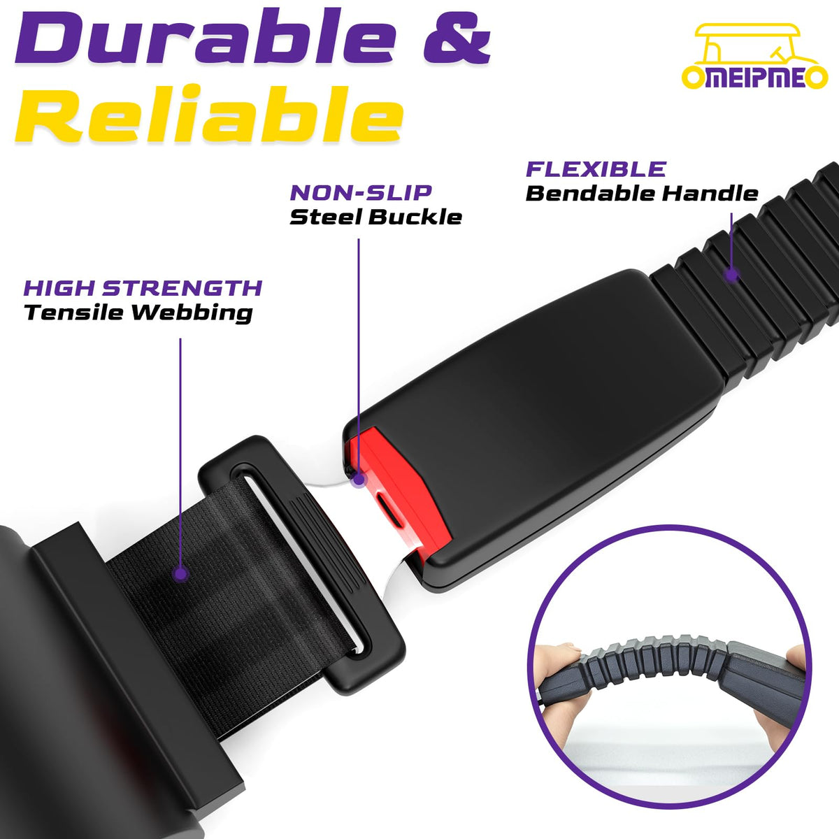 OMEIPMEO soft padding golf cart seat belt material provides comfort during long rides