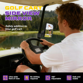 OMEIPMEO universal golf cart rear view mirror enhances safety with wide visibility.