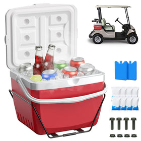 OMEIPMEO Upgrade 15L golf cart cooler, side view, ideal for keeping beverages cool.