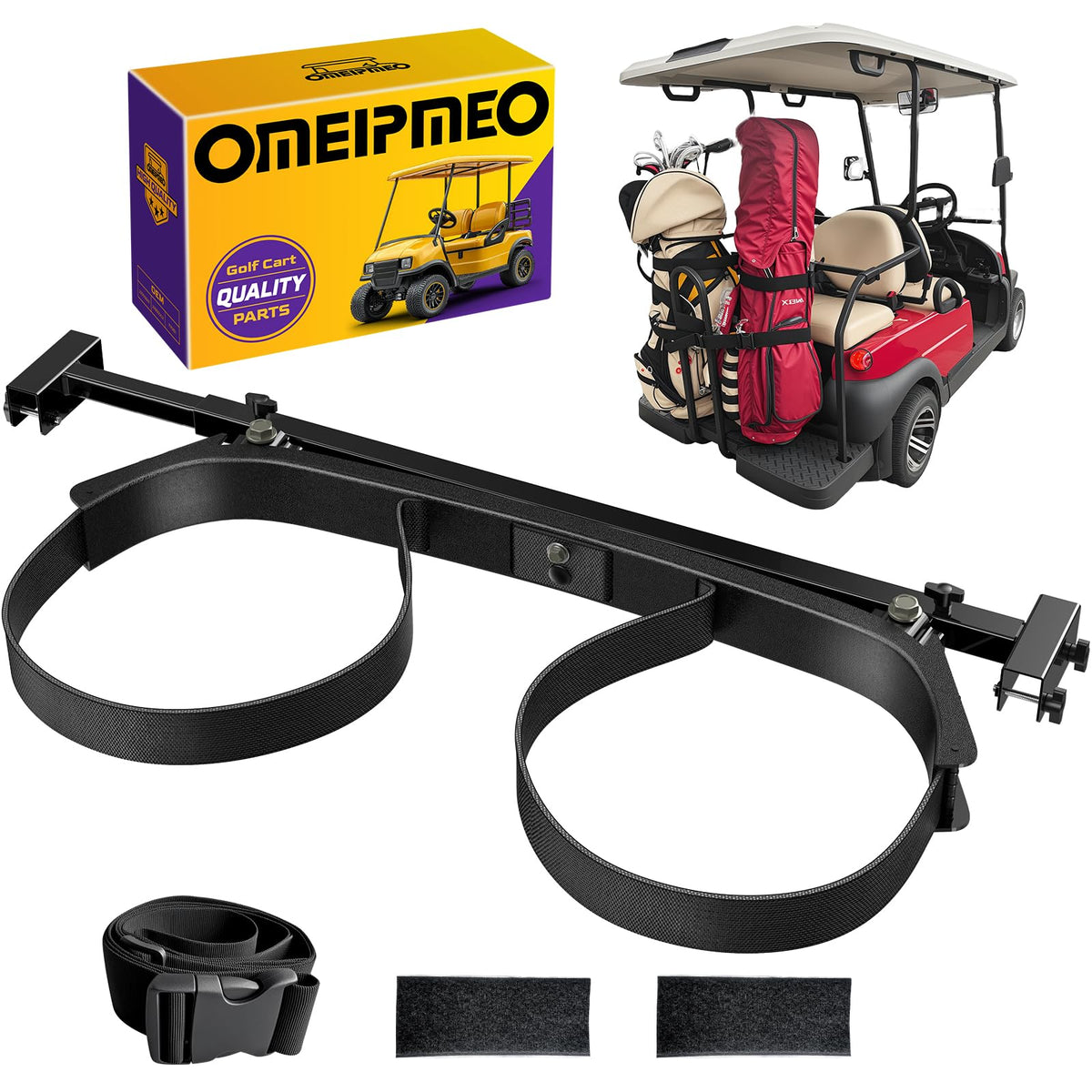 OMEIPMEO bag holder bracket side view showing sturdy 2+2 cart support