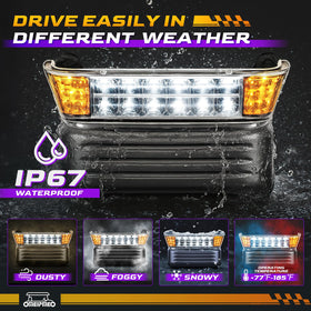 Short wiring harness for clean, quick headlight installation