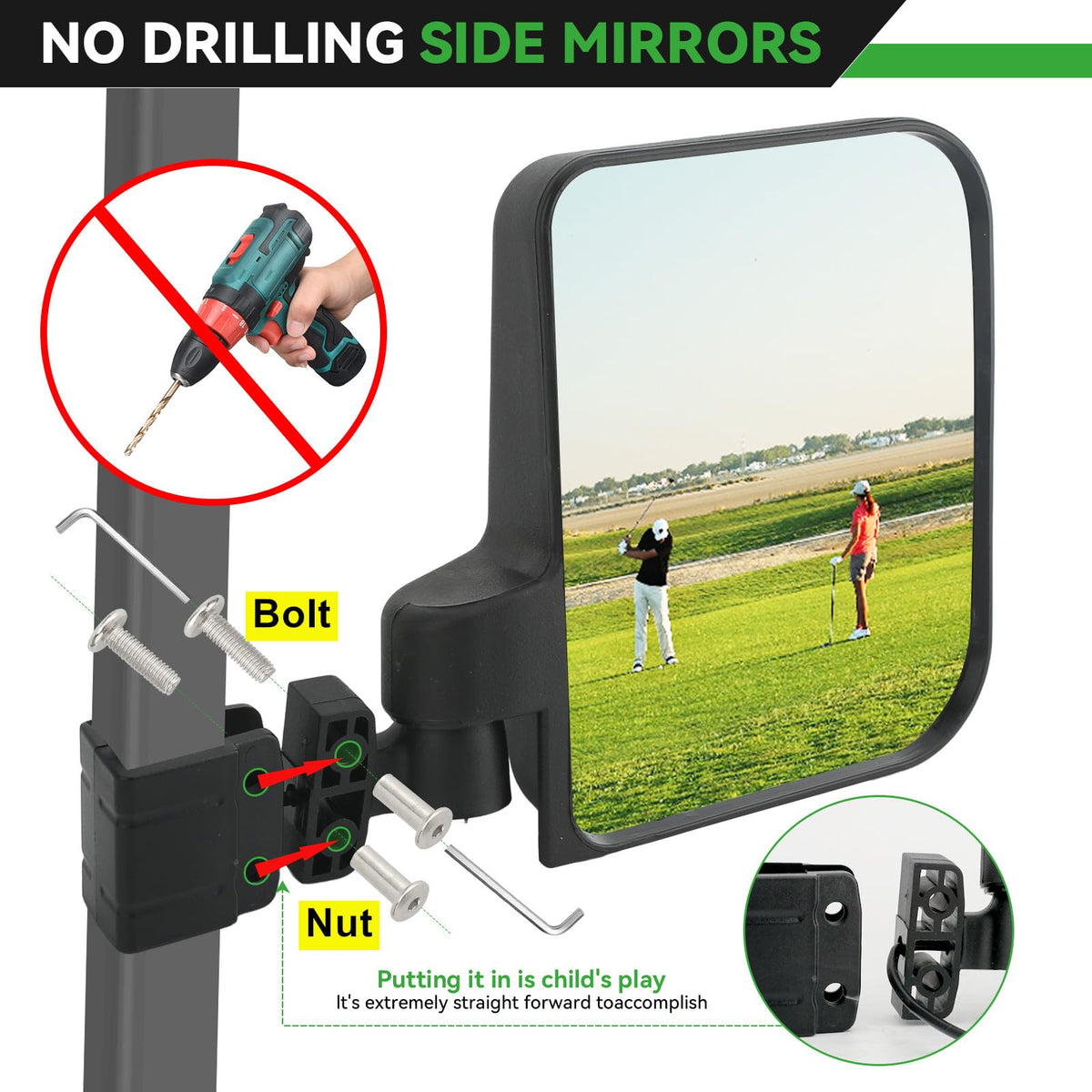 Omgro foldable design keeps mirrors compact when not in use.