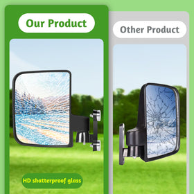 Omgro HD shatterproof glass mirror for durable outdoor use.