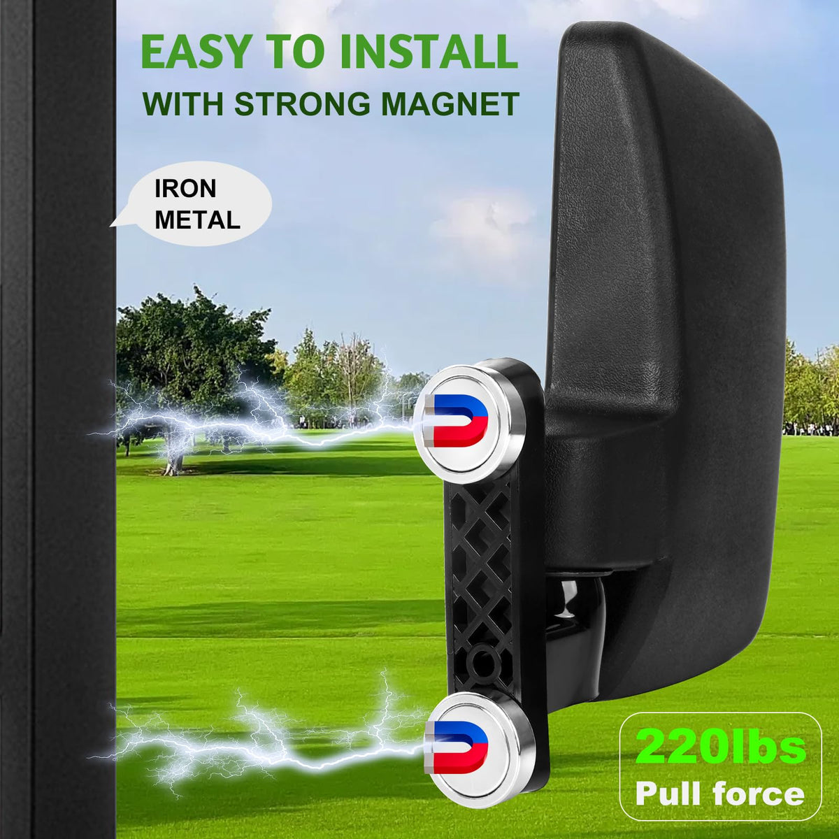 Omgro magnetic side mirror for Yamaha enhances awareness on the road.