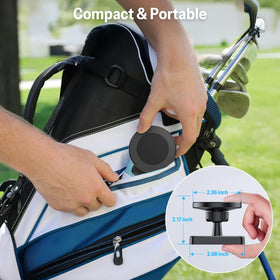 Compact design for easy carrying to gym or course.