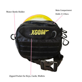 ONEATTACK disc golf starter bag three zip pockets keep discs and essentials organized.