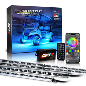 OPT7 Aura Pro 24in LED bars front view for bright underglow and visibility.