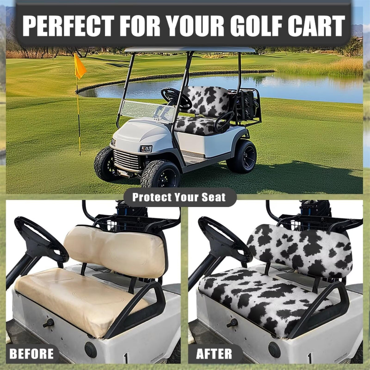 Oramclsy all-season golf cart seat cover balances warmth and cooling for year-round comfort
