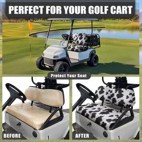 Oramclsy all-season golf cart seat cover balances warmth and cooling for year-round comfort