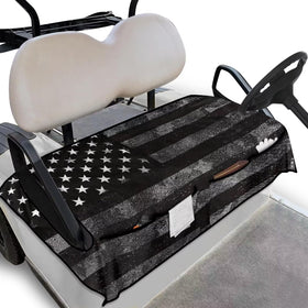 Oramclsy American Flag seat cover on a golf cart, protects seats with patriotic style