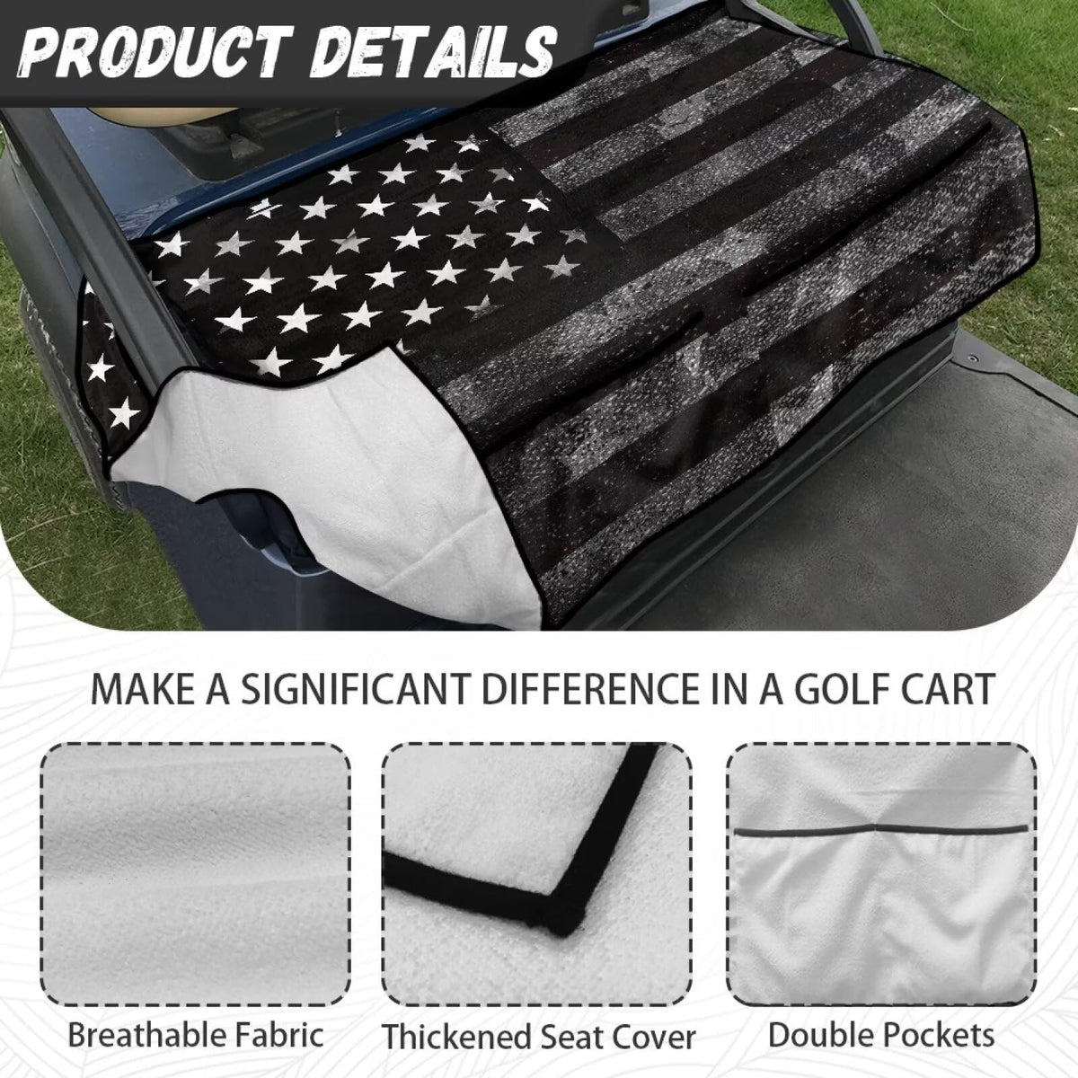 Oramclsy cow-pattern seat cover, durable fabric for outdoor use