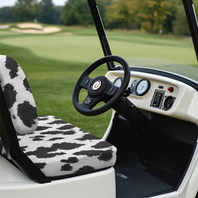Oramclsy elastic-fit seat cover adapts to most golf carts for a snug wrinkle-free fit