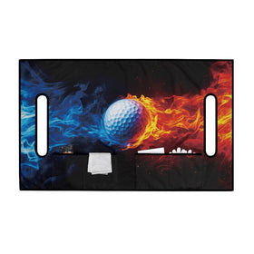 Oramclsy Flame seat cover with pockets, side view highlighting storage.