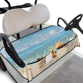 Oramclsy Starfish seat cover with pockets keeps towels and gloves organized during golf.