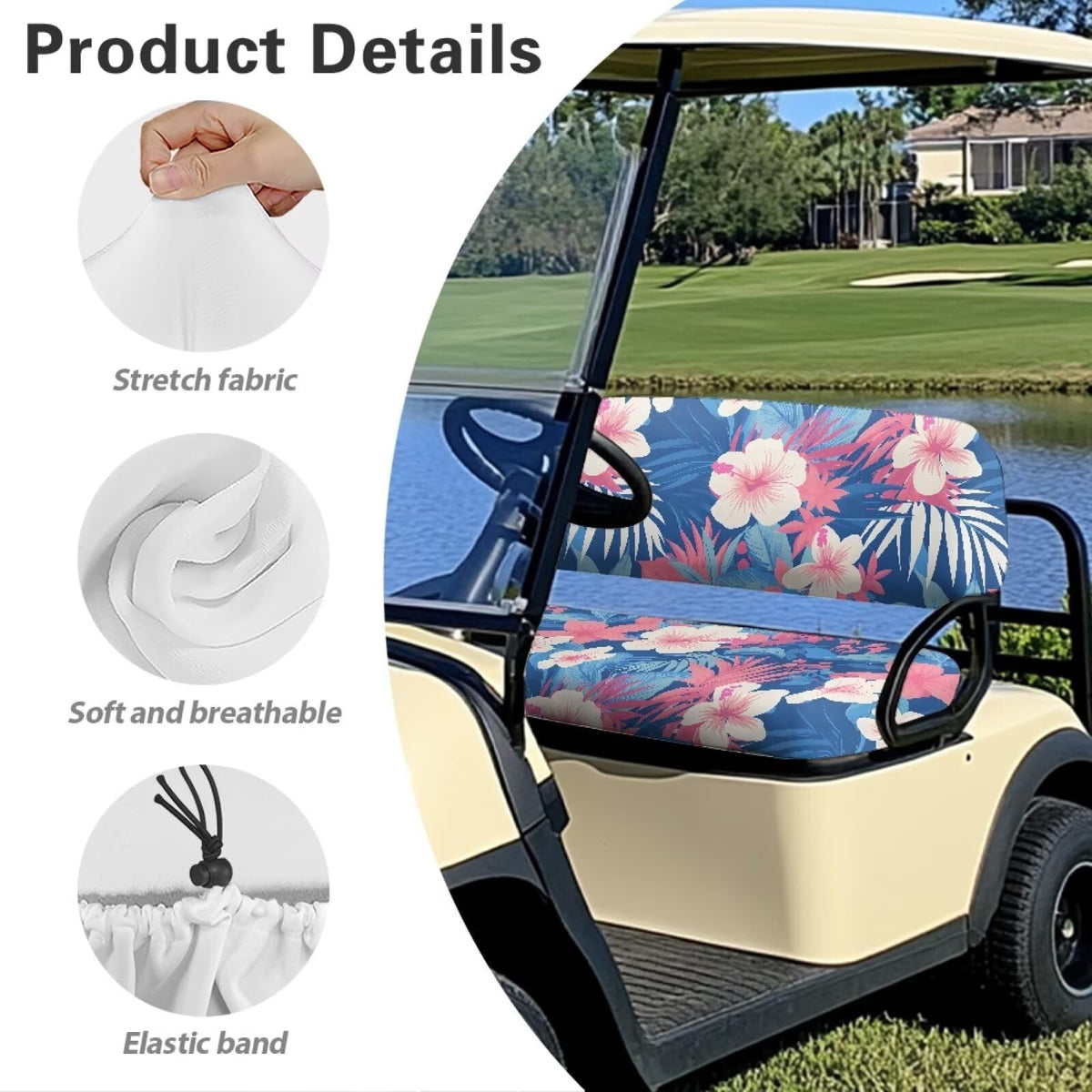 Oramclsy Tropical Flower durable all-season protection for golf carts