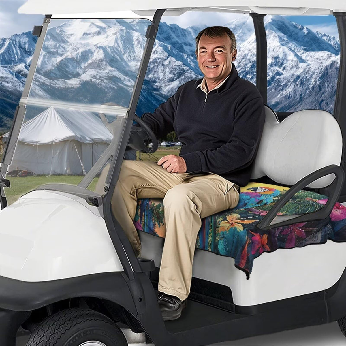 Oramclsy universal two-seat cart cover fits EZGO and Club Car