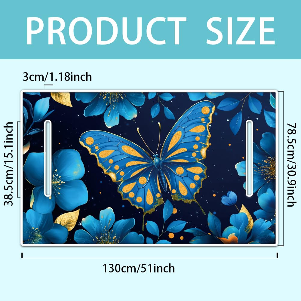ORIGACH blue butterfly seat cover installed on cart offers stylish color.